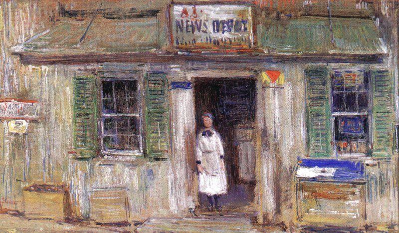 News Depot at Cos Cob, Childe Hassam